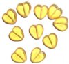 10 15mm Flat Cut Window Heart Beads Topaz